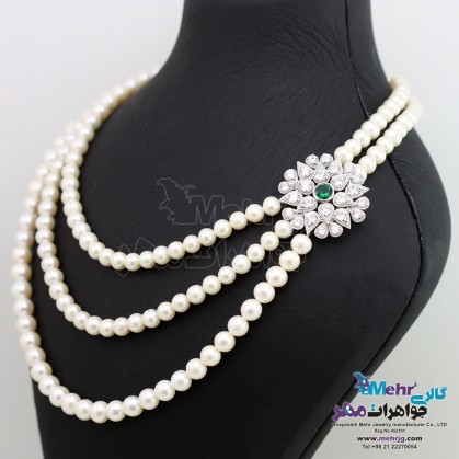 Gold Necklace - Pearl Badge Design-SM0117